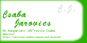 csaba jarovics business card